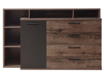 Moebel-Eins Kommode, JESOLO Sideboard, Material Dekorspanplatte, schlammeichefarbig