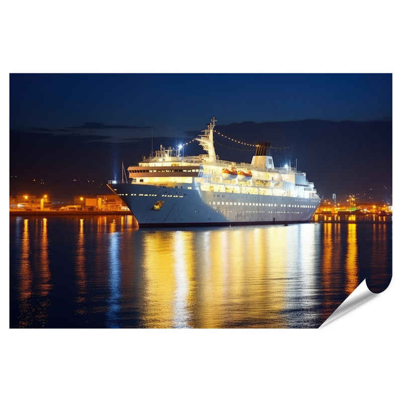 islandburner Poster Nachtansicht Budget Kreuzfahrtschiff beleuchtet Bilder