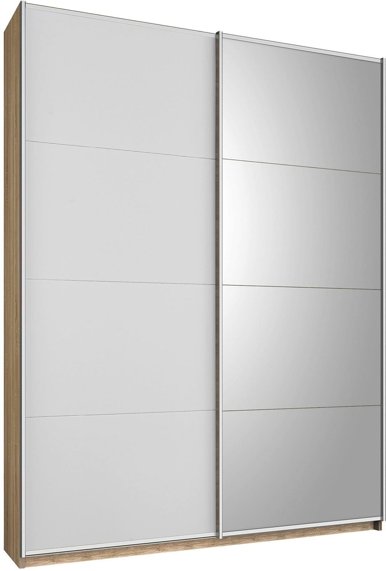 rauch Schwebetürenschrank Kleiderschrank Schrank Garderobe Ankleide Schlafzimmerschrank GANDRA (Breiten: 136/181/226/271 cm, Höhe 210 cm) voll aufgelegte Spiegelelemente, Metall-Griffleisten MADE IN GERMANY