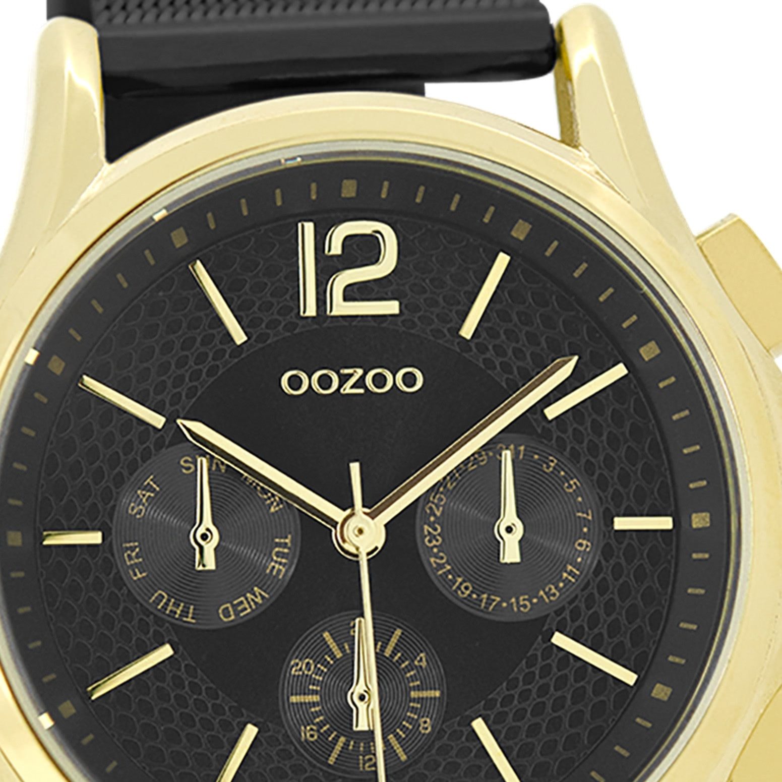 OOZOO Quarzuhr Oozoo Damen Armbanduhr schwarz Analog, (Analoguhr), Damenuhr rund, mittel (ca. 38mm) Metallarmband, Elegant-Style