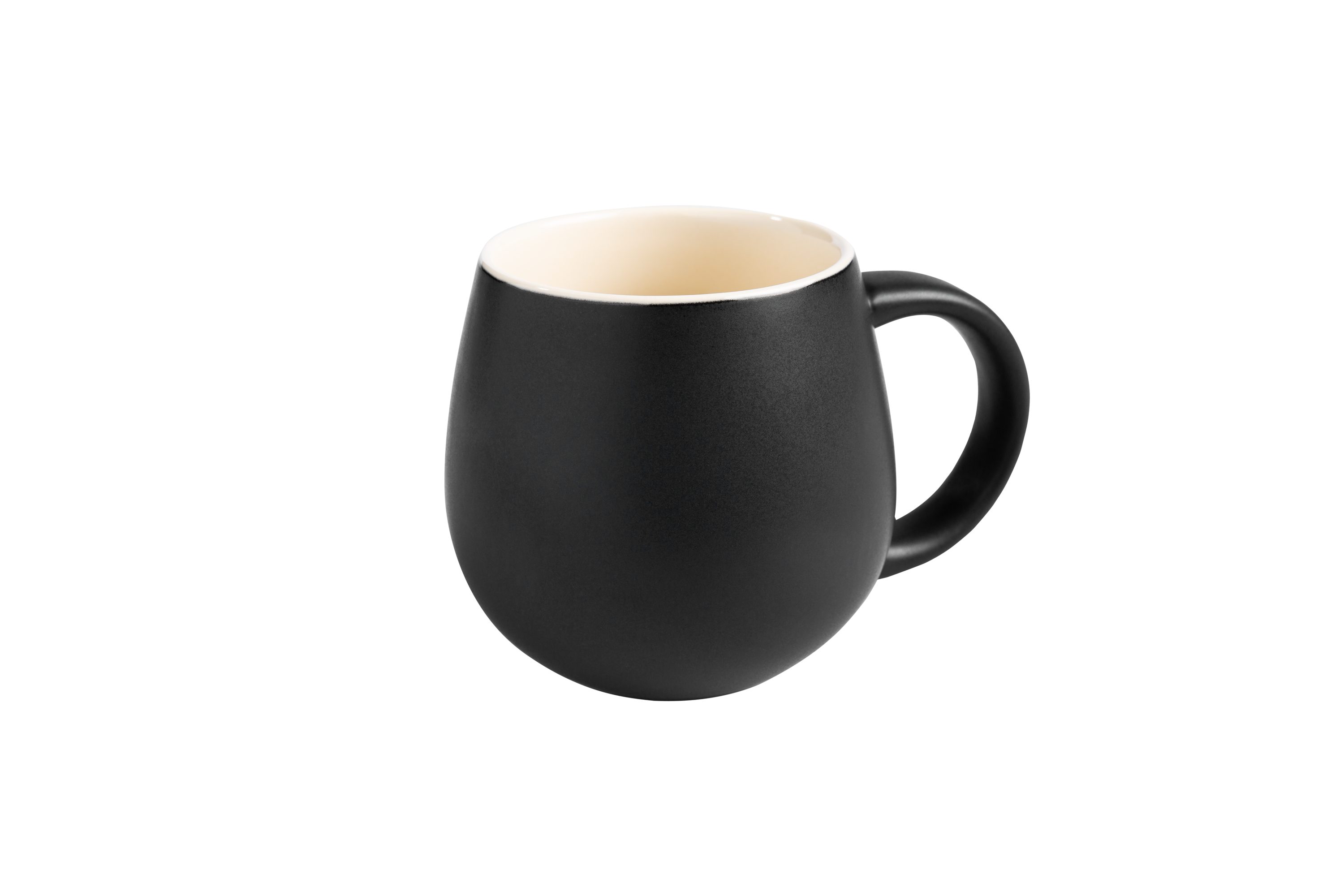 Sallys Tasse Belly Mug, handgemacht aus 400 ml, langer Wärmespeicher durch 100 % Steingut Carbon Black