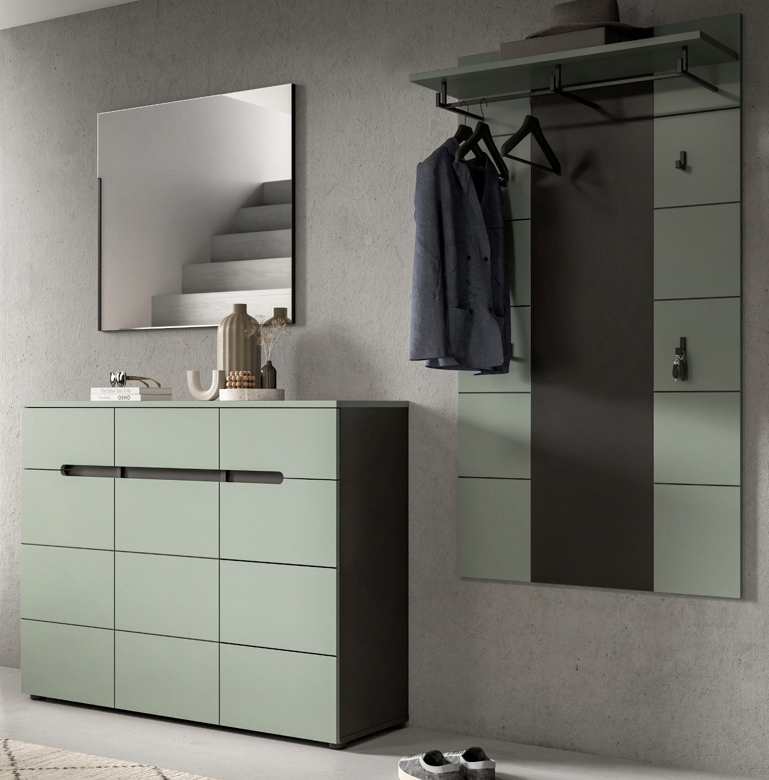 Inn.Furn Garderoben-Set Cooper, (Flurgarderobe in Salbei günstig online kaufen