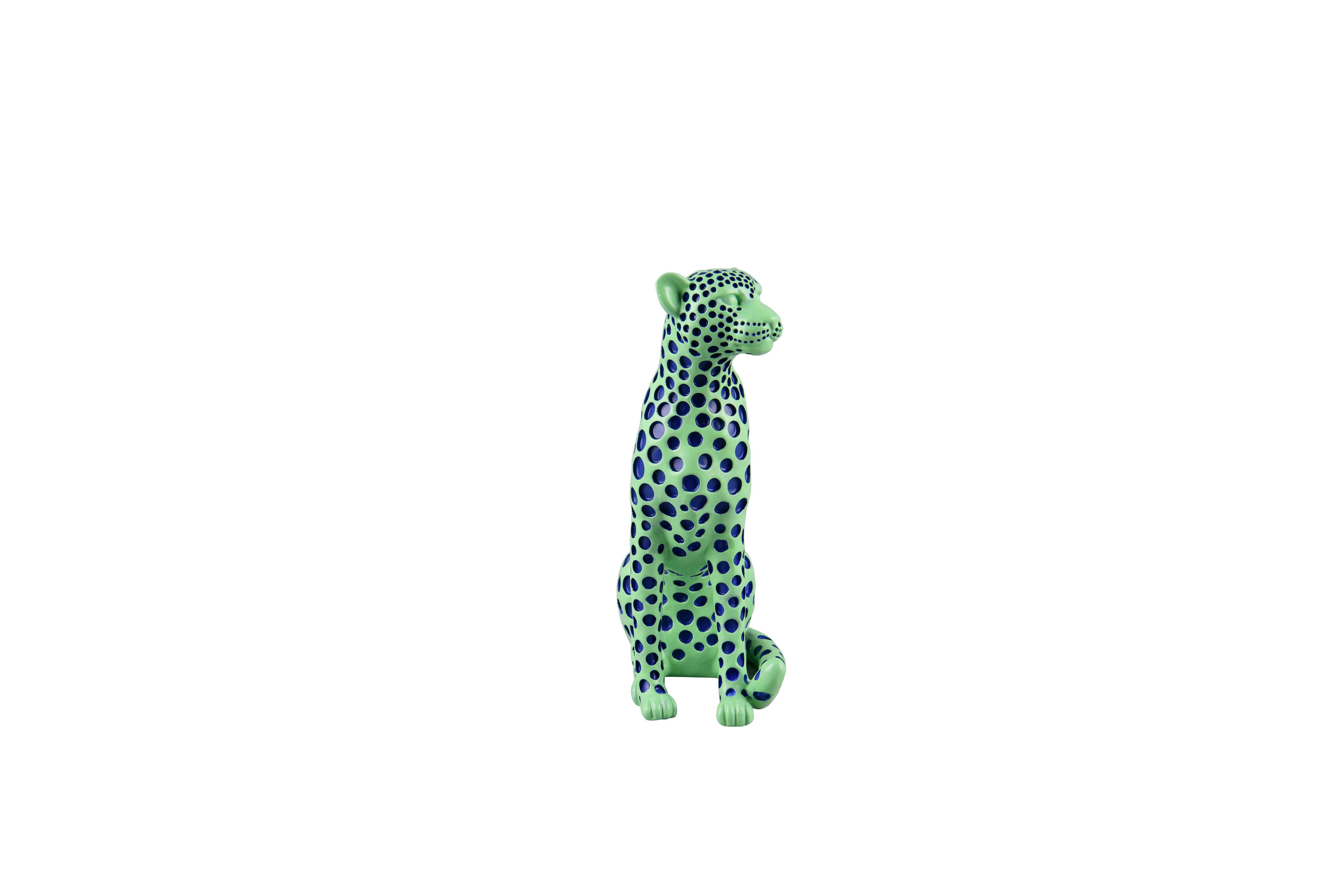 furnling Skulptur Pantera (1 St), Dekofigur in Leopardenform mit Punktemuster, Höhe 26 cm, grün