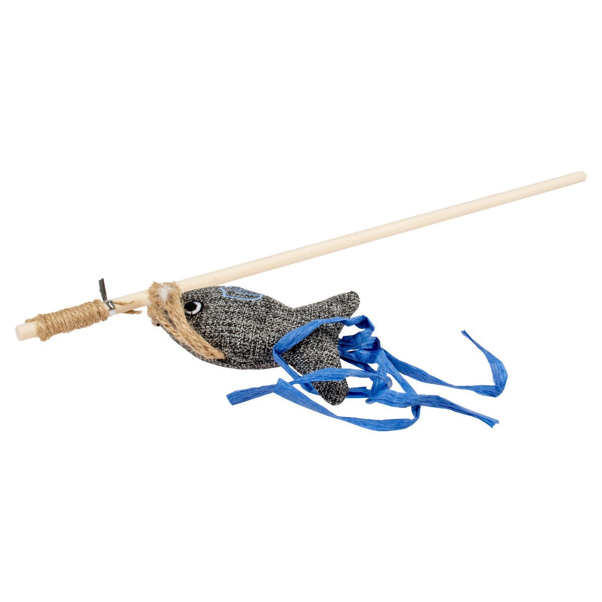 DUVO+ Katzenangel Katzen-Spielangel Navy Fisch mit Katzenminze
