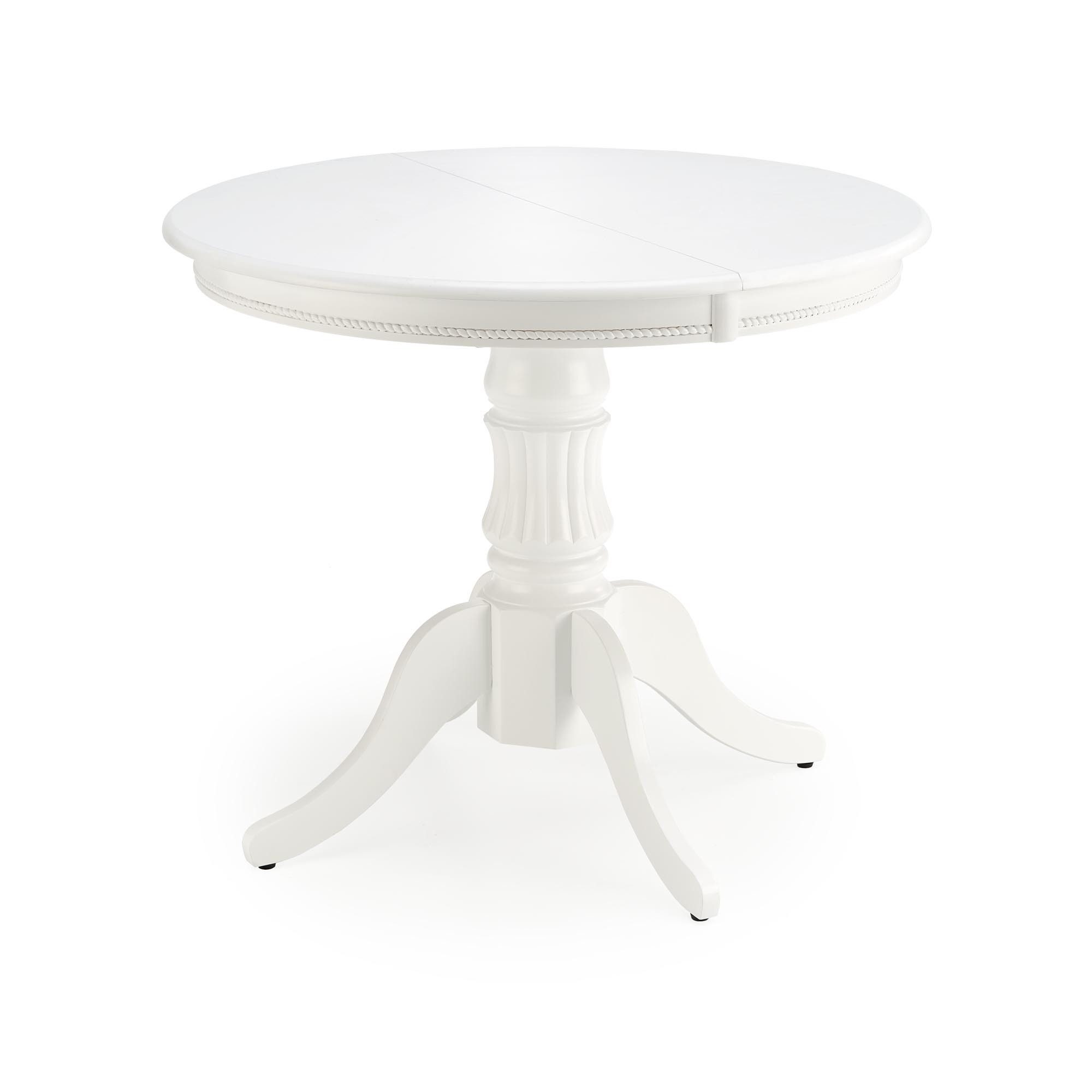designimpex Esstisch Esstisch HAW-111 rund ausziehbar Weiß Massiv Tisch Echtholz Esszimmer, Esstisch, Esszimmertisch, Küche, Tisch, Couchtisch, Wohnzimmertisch