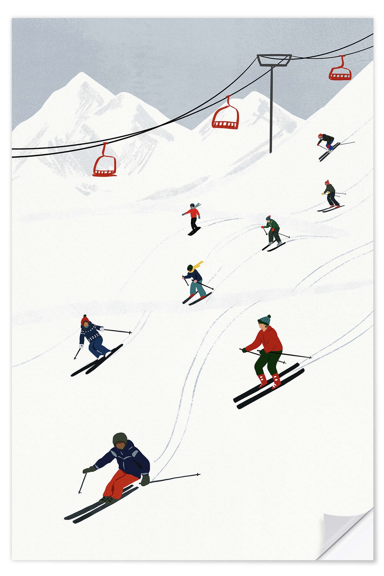 Posterlounge Wandbild Am Skihang, Victoria Borges, erhältlich als Poster, Leinwandbild, Wandsticker oder Acrylglasbild