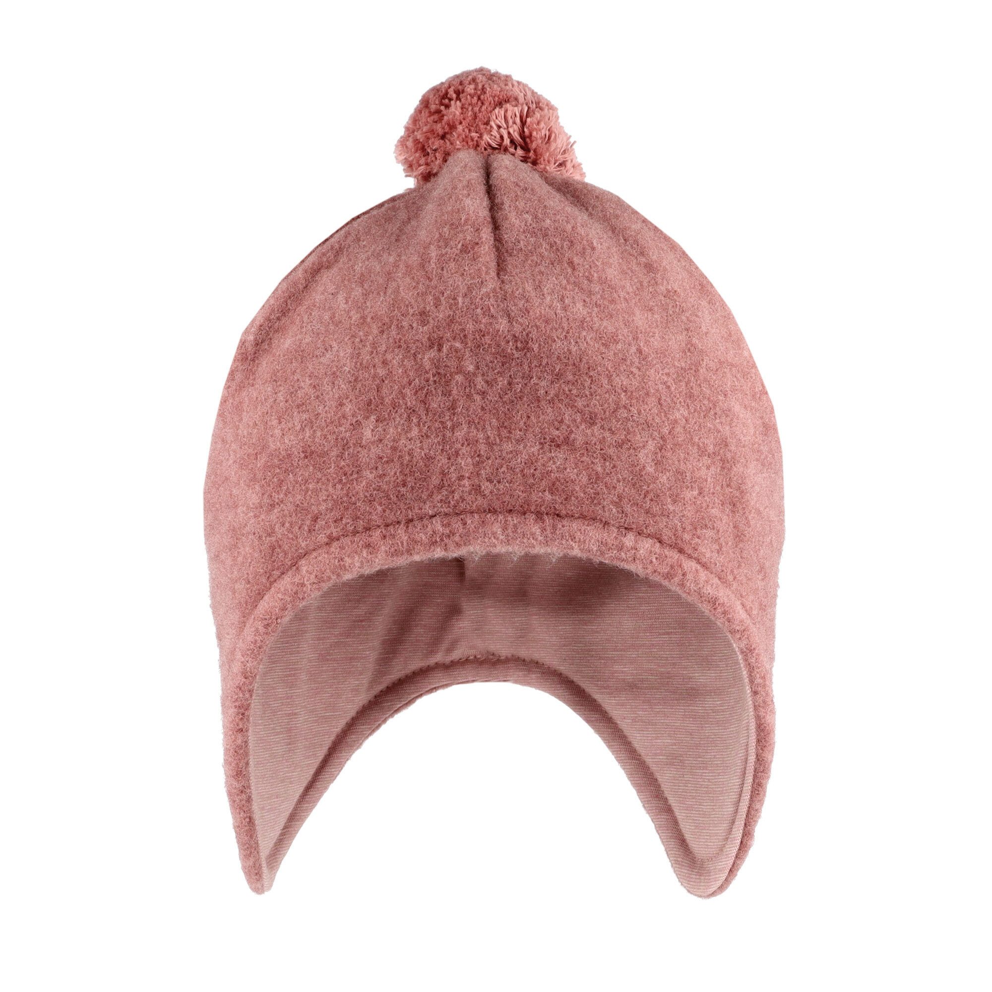 MAXIMO Fleecemütze GOTS MINI-Inkamütze,Wollfleece Jerseyfutter, Pompon (1-St) Wollfleece