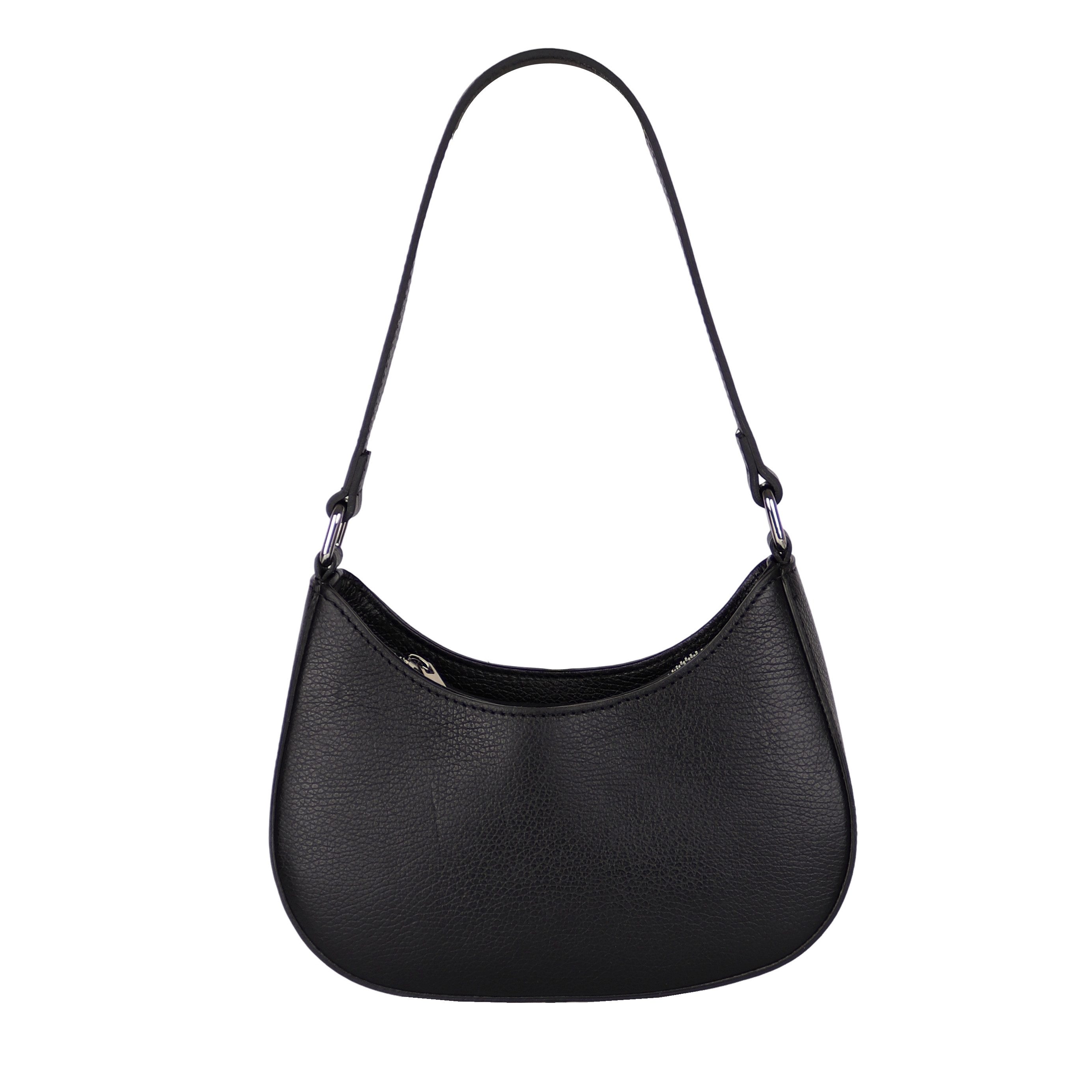 MIRROSI Umhängetasche Damen Schultertasche aus Echtleder, Made in Italy (ca.24x18x8cm), Crossbody aus Echtes Leder, zwei Riemen (kurz und lang)