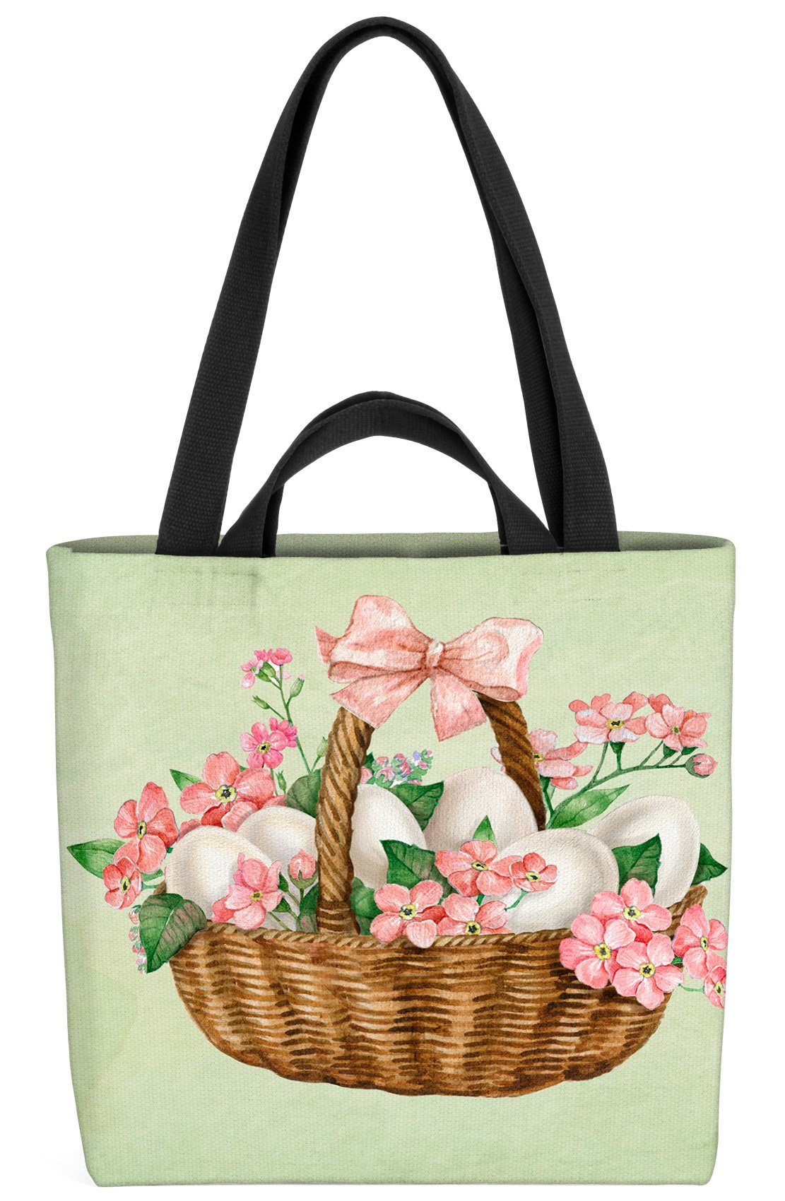 VOID Henkeltasche (1-tlg), Eierkorb Blumen Tasche Einkaufstasche Ostern Shopper Bag
