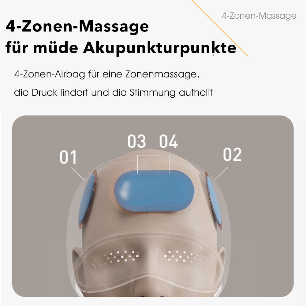 oyajia Massagegerät Elektrisches Kopfmassagegerät, 360°Abdeckung Tragbare Kopf, Augen, Migränekappe für Frauen, entspannen, wärmen, Wiederaufladbar mit USB, 4 Kompressionsmodi zur Linderung von Migräne