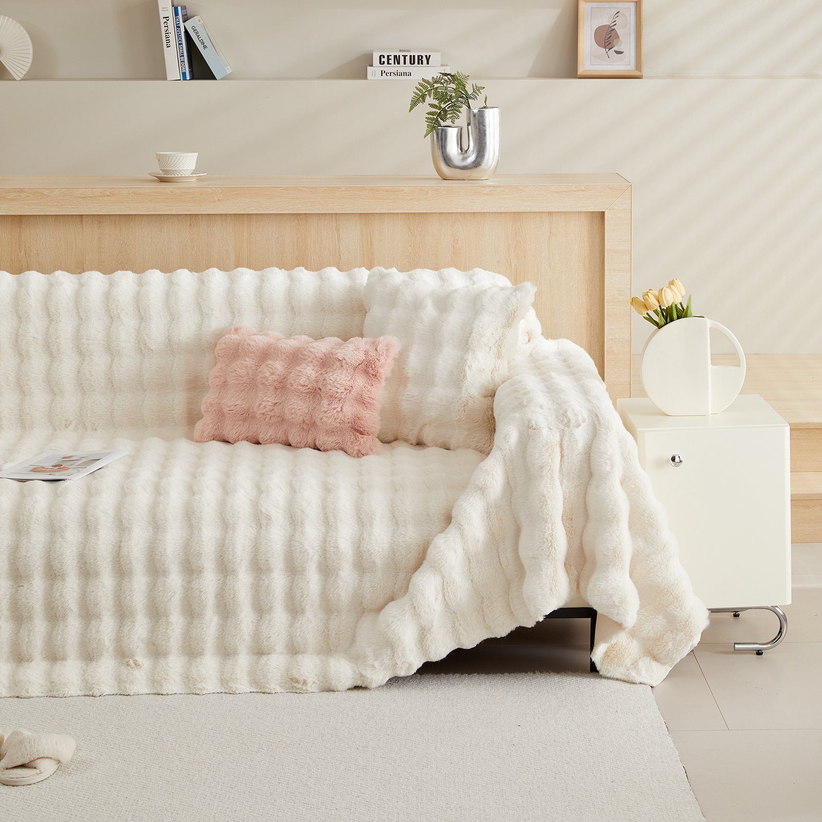 Wohndecke Kunstfelldecken Sofadecke Bubble Blanket, Polyester günstig online kaufen