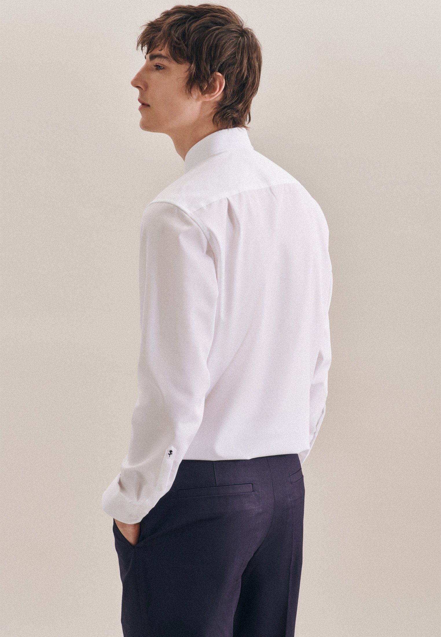 Herren Hemden seidensticker Businesshemd Regular Regular Langarm Button-Down-Kragen Uni