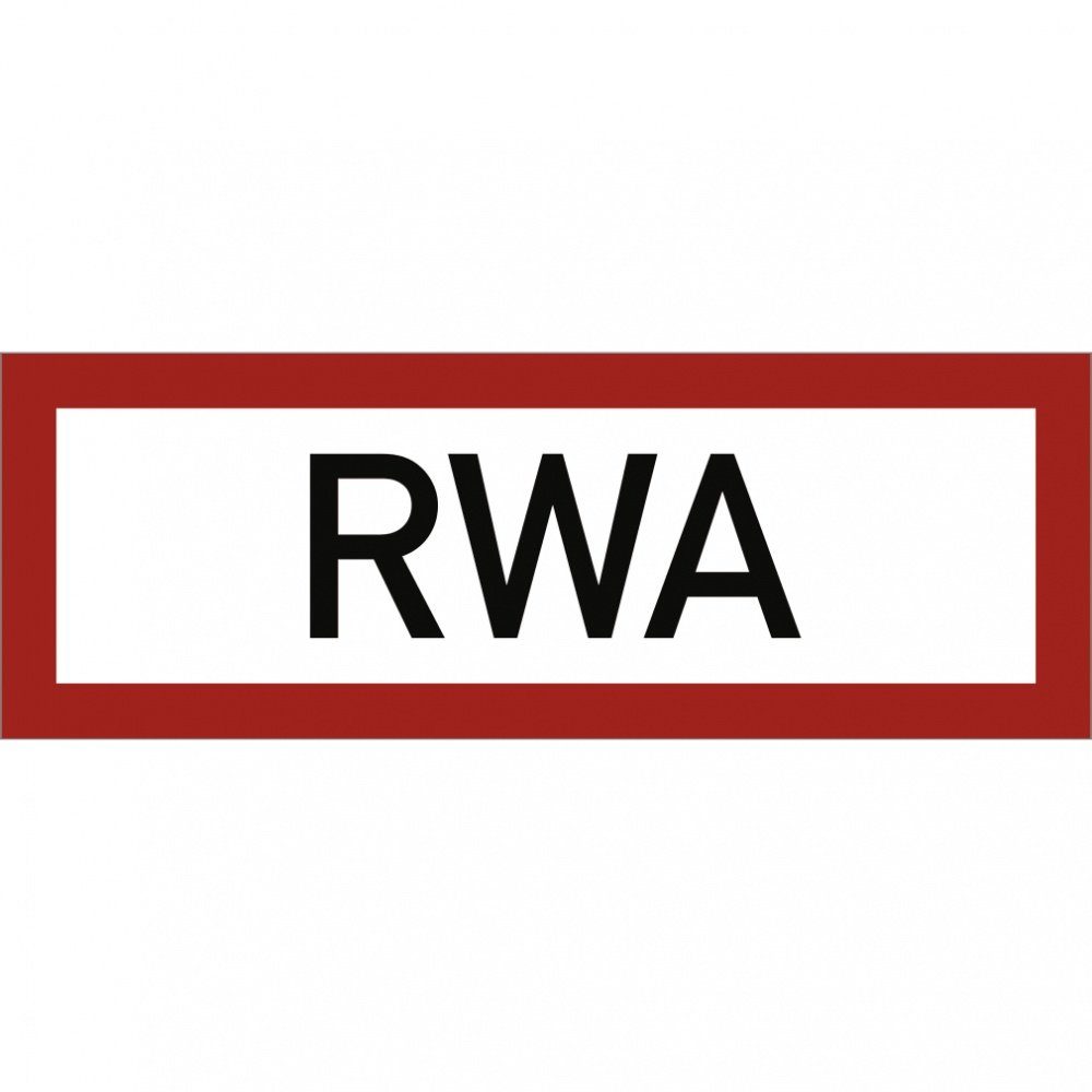 Hinweisschild Aufkleber RWA, Folie, 297x105 mm