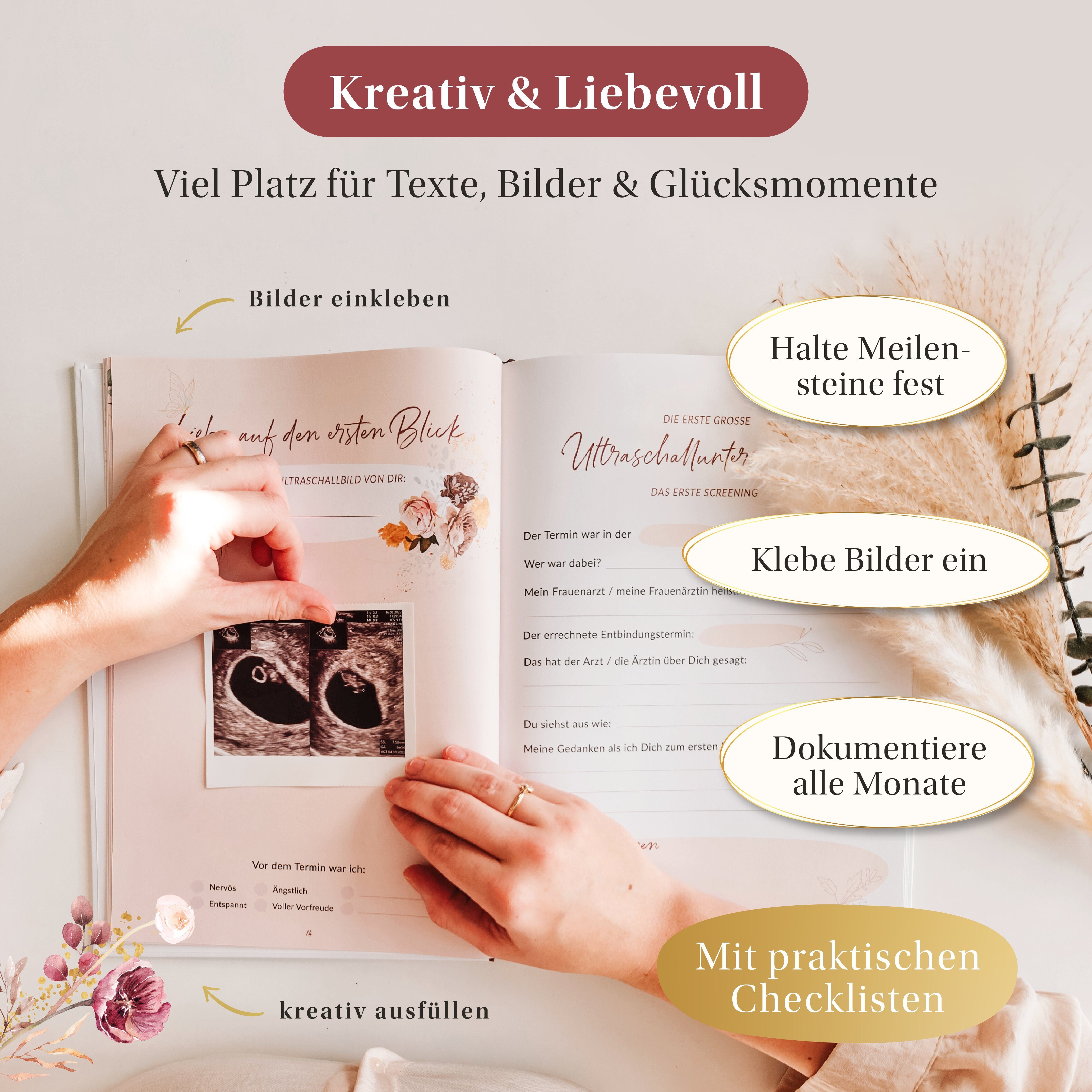 Eulentaler Tagebuch I Schwangerschaftstagebuch I von Hebammen & Müttern gestaltet, Dokumentiere deine Schwangerschaft, besondere Geschenkidee – Bild 4 von 5