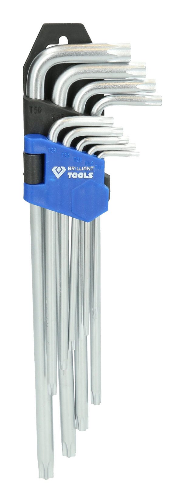 Brilliant Tools Stiftschlüssel (9 St), Winkelstiftschlüssel-Satz, 9-teilig, Torx-Profil, lang