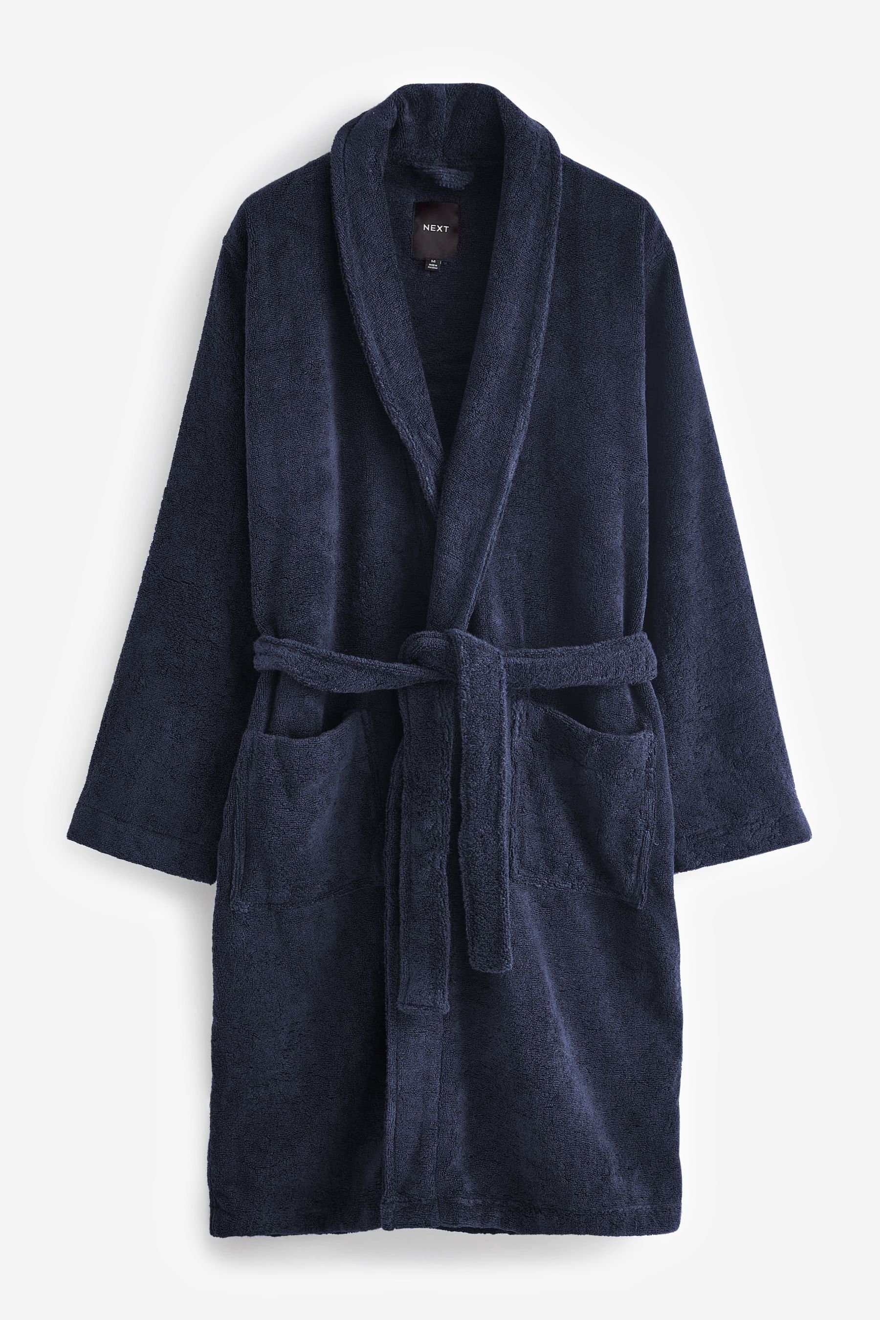 Next Herrenbademantel Signature Bademantel aus Baumwollfrottee, Baumwolle günstig online kaufen