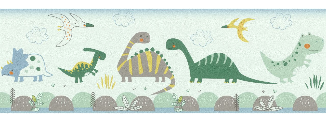 Rasch Papiertapete Rasch Papierborte 248852 Bambino XVIII grün 5 x günstig online kaufen