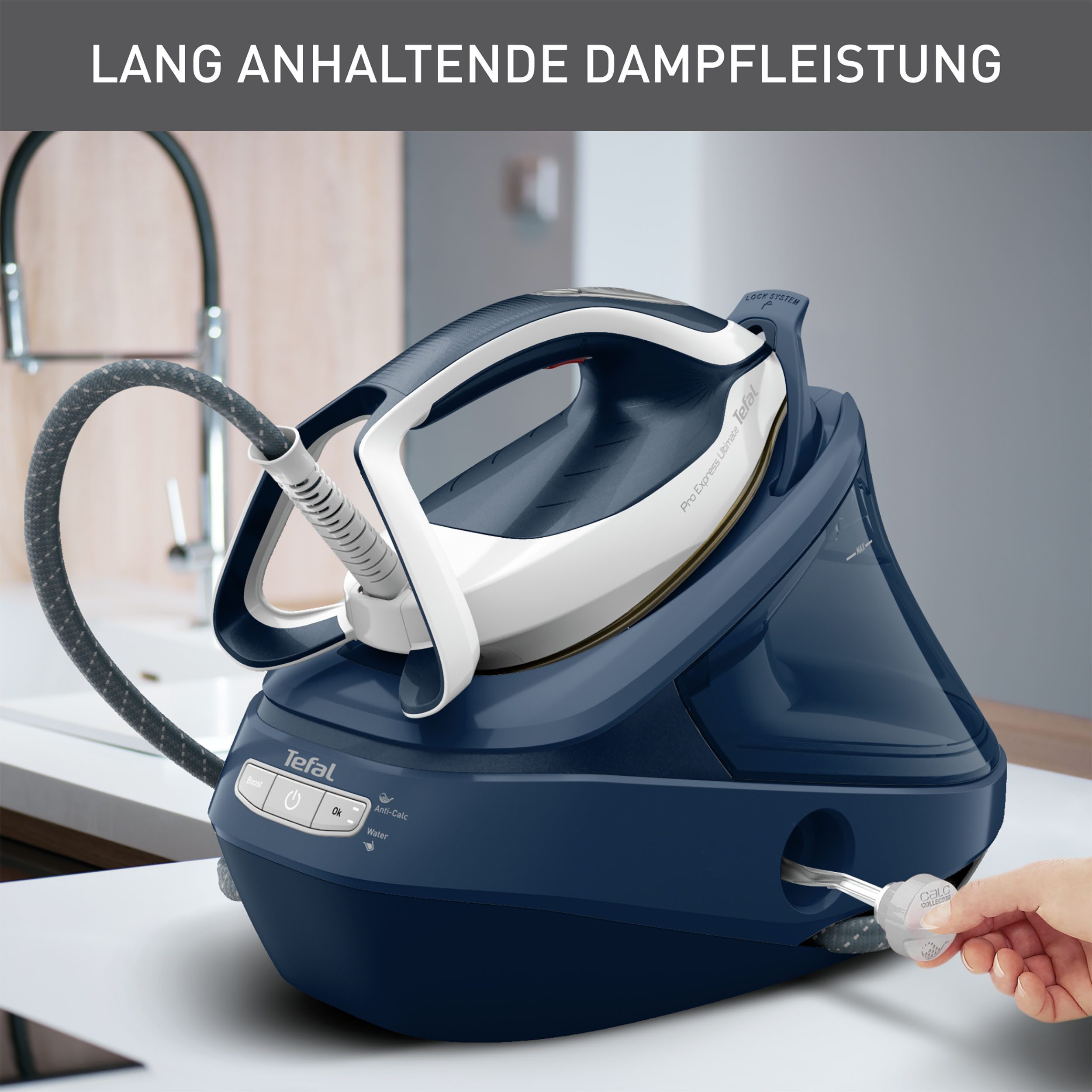 Tefal Dampfbügelstation TEFAL Dampfbügelstation Pro Express Ultimate GV9720, konstante Dampfabgabe 170 g/Min., Dampfstoß 590 g/Min., GV9720