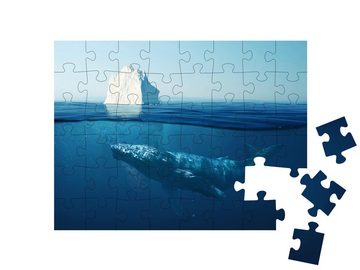 puzzleYOU Puzzle Eisberg im Ozean unter Wasser mit einem Wal, 48 Puzzleteile, puzzleYOU-Kollektionen Eisberge