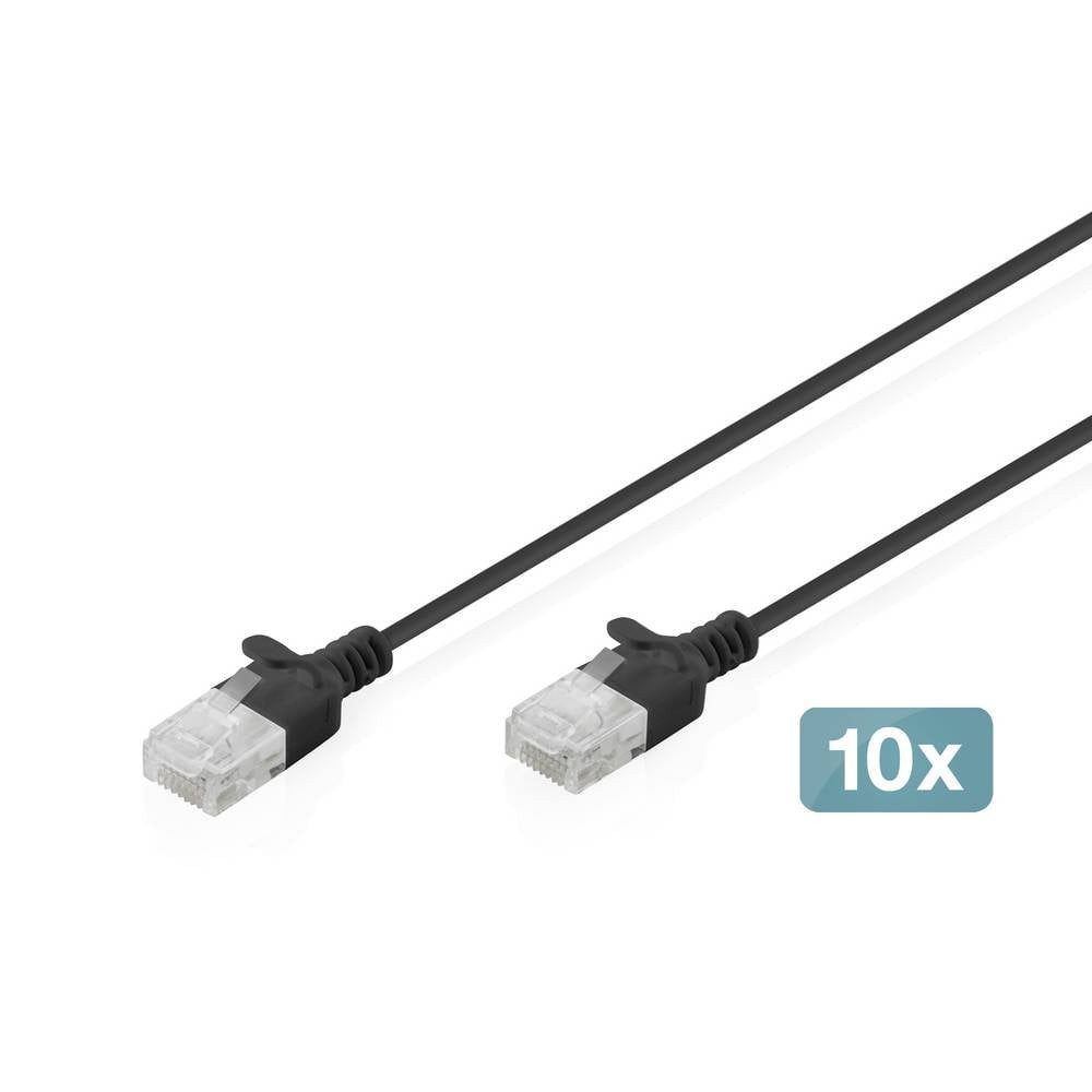 Digitus DK-1618-020S-BL-10 RJ45 Patchkabel CAT 6 U/UTP 2 m Schwarz 1 St. LAN-Kabel