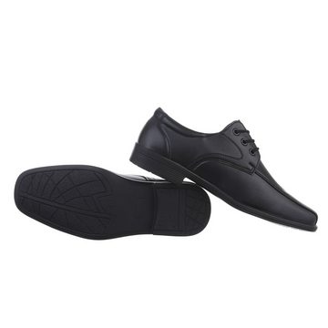 Ital-Design Herren Businessschuhe Elegant Schnürschuh Blockabsatz Business-Schuhe in Schwarz