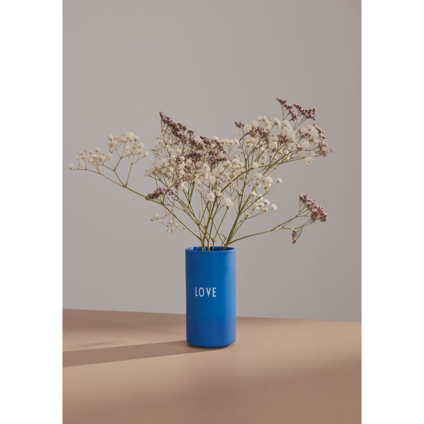 Dekovase Design Vase (11cm) Favourite Love Blau Letters