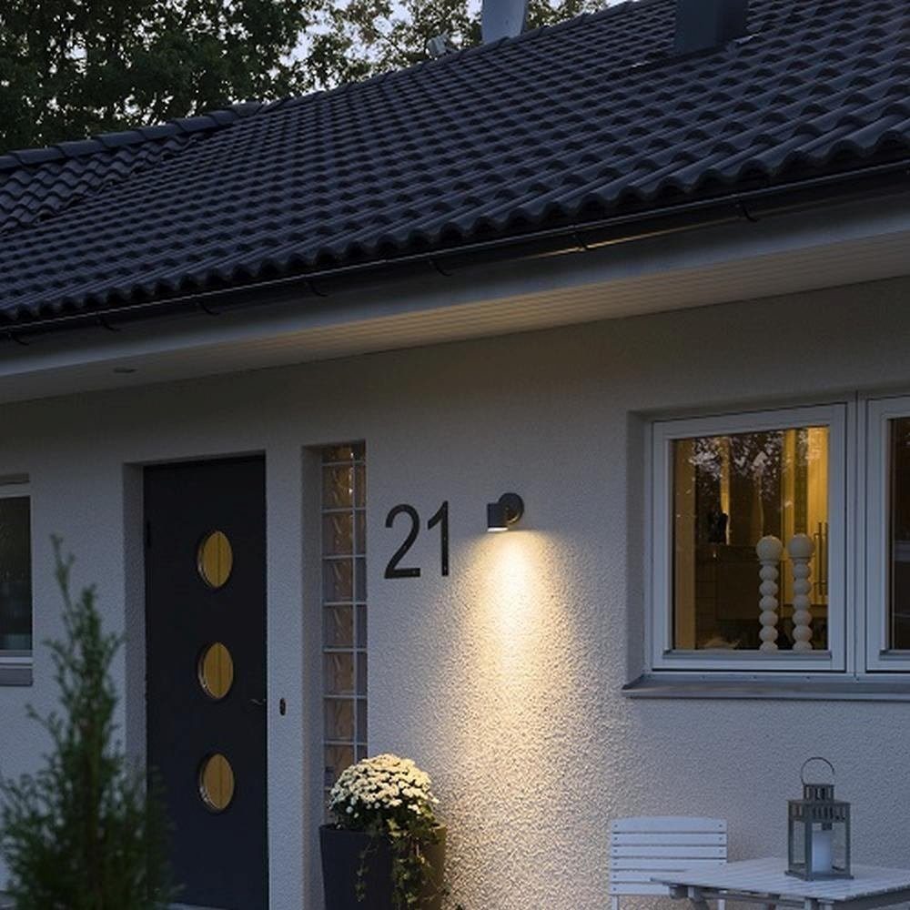 KONSTSMIDE LED Außen-Wandleuchte 7657-750 Alu Wandleuchte MODENA Glas klar Big