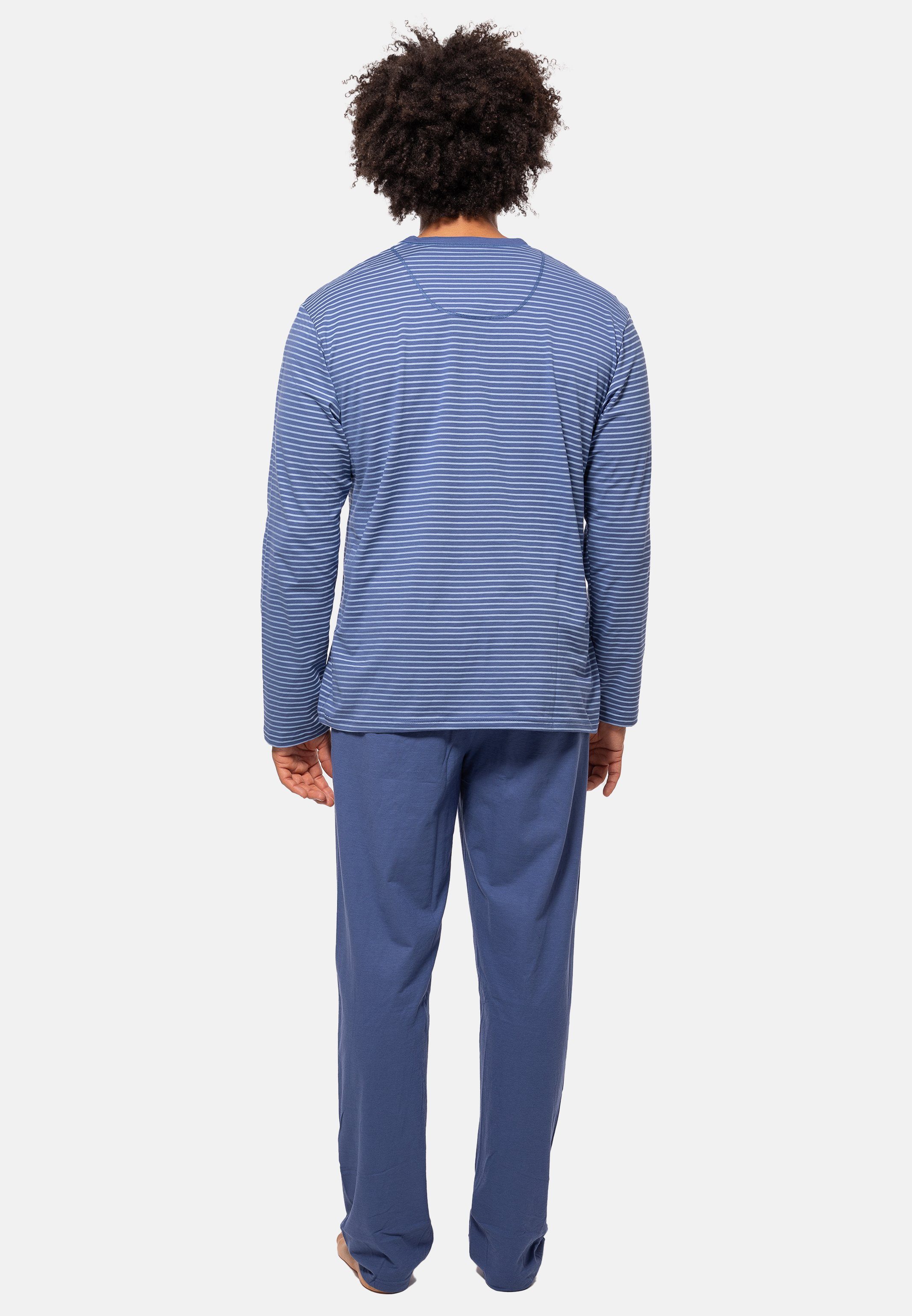 Langarm Extra Baumwolle Cotton Polo - (Set, - Ammann Schlafanzug Pyjama 2 tlg) Light