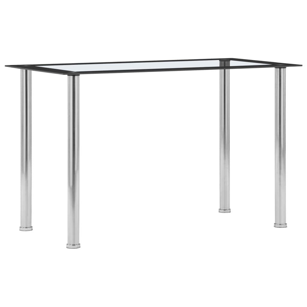 vidaXL Esstisch Esstisch Schwarz und Transparent 120 x 60 x 75 cm Hartglas