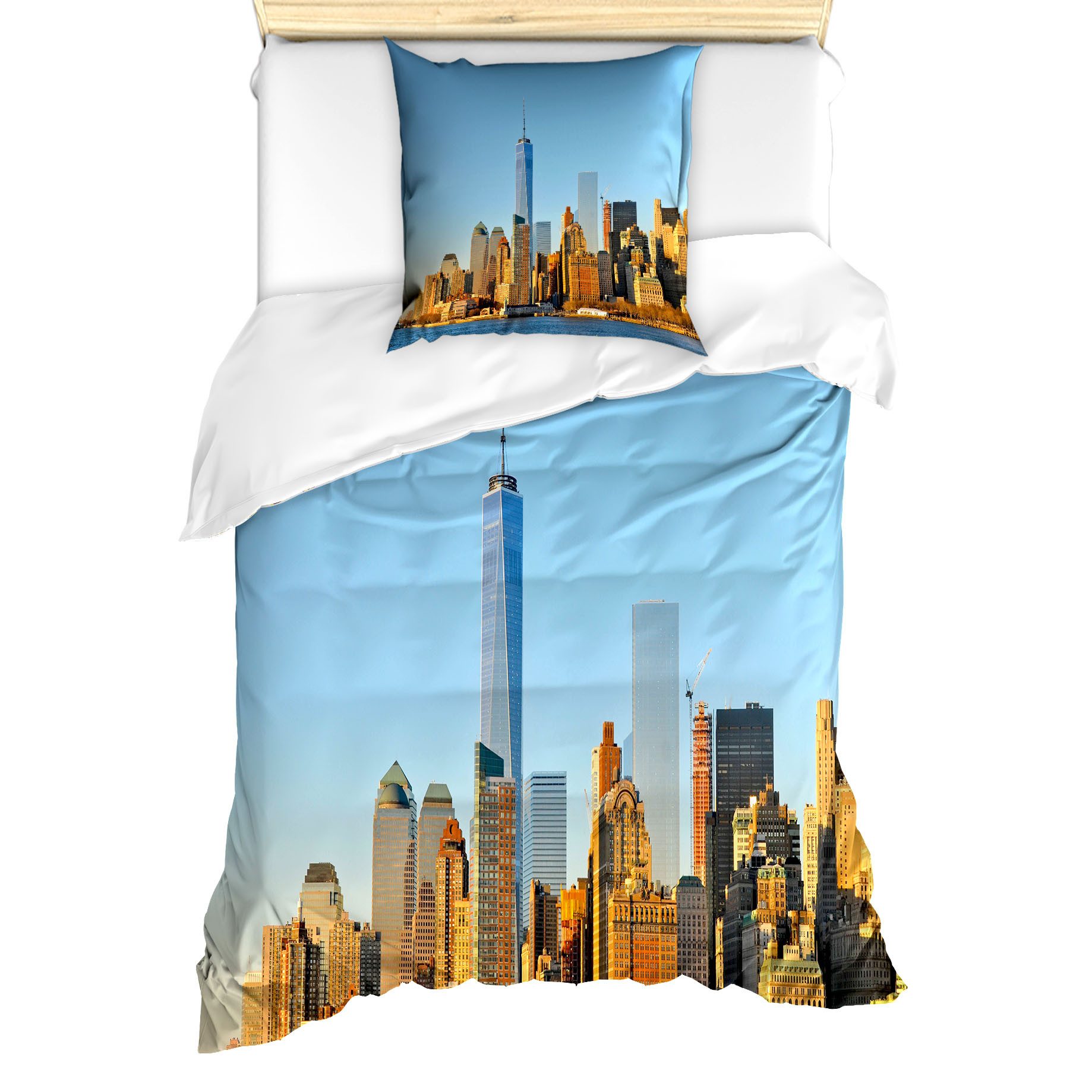 Abakuhaus Постельное белье Milbensicher Всеrgiker geeignet mit Kissenbezug, Microfaser, Landschaft New York City Skyline