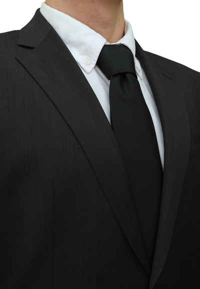 Fabio Farini Krawatte einfarbige Herren Schlips - Unicolor Krawatte in 6cm oder 8cm Breite (Unifarben) Breit (8cm), Schwarz perfekt als Geschenk