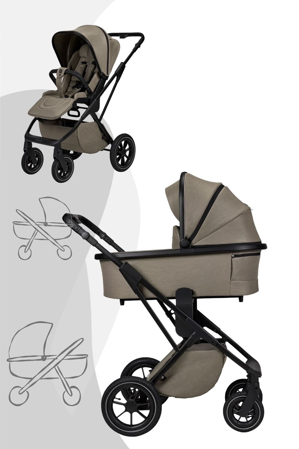 Moon Kombi-Kinderwagen PIÙ Kinderwagen / Kombikinderwagen