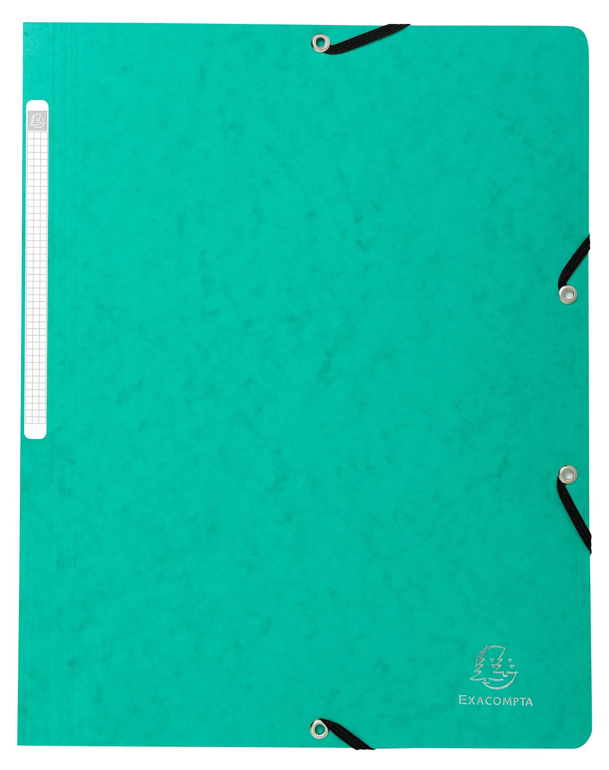 Organisationsmappe 50x Eckspannmappe + Gummizug ohne Klappen, Karton, A4, Grün, 55413E