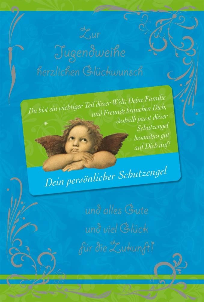Grußkarten Jugendweihe - Glückwunschkarte im Format 11,5 x 17 cm mit