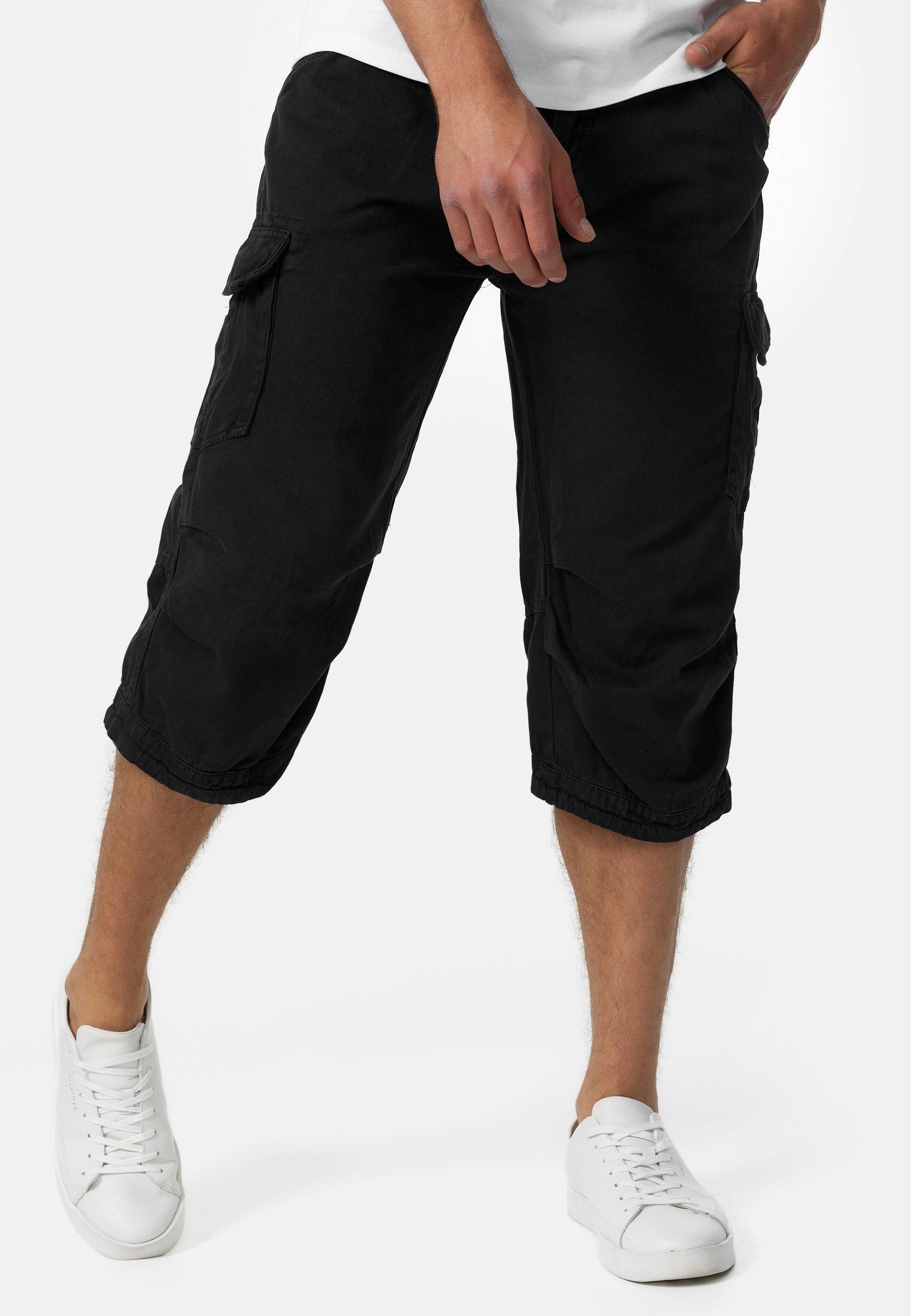 Indicode Cargoshorts Nicolas Check Black