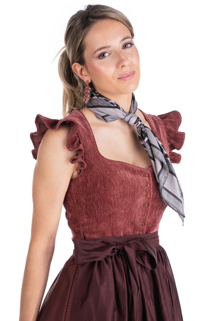 MarJo Dirndl Samt Dirndl 2tlg. - HOCHWINKEL - kastanienrot