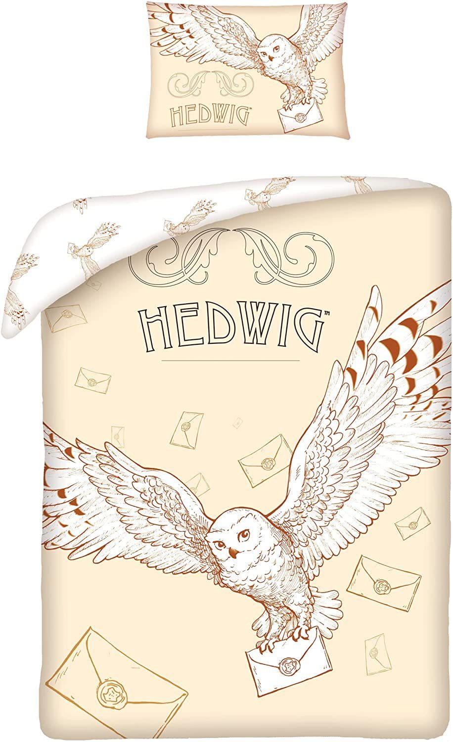 Babybettwäsche Harry Potter Hedwig Baby Bettwäsche Wendebettwäsche 100 x  135 cm, Halantex