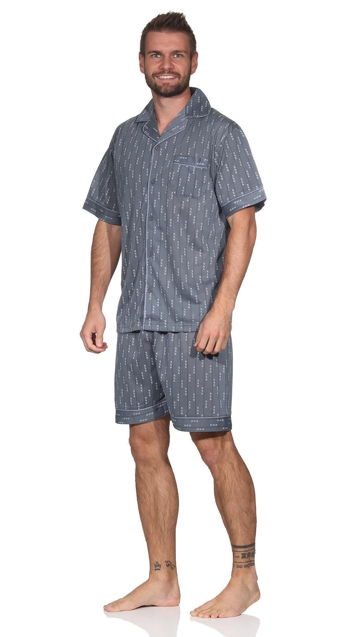 EloModa Capri-Pyjama Herren Pyjama Short & Hemd Schlaf-Anzug; Gr. M L XL 2XL (2 tlg)