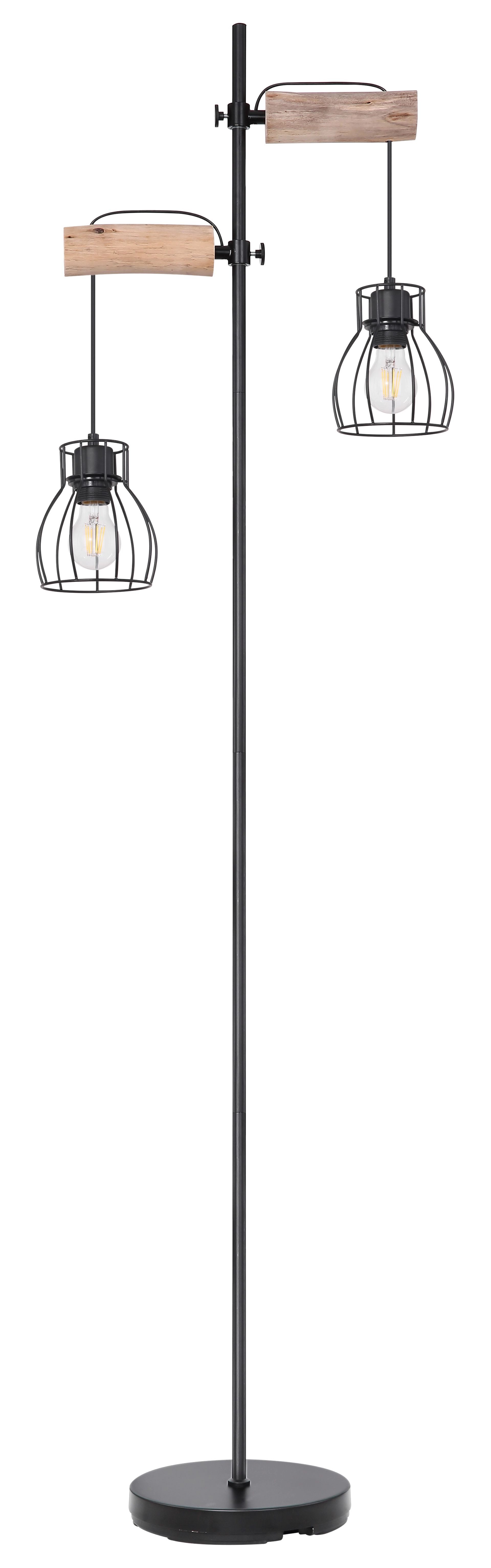 GLOBO LIGHTING Stehlampe MINA, ohne Leuchtmittel, Stehleuchte, Wohnzimmer, Holz, Design Leuchte