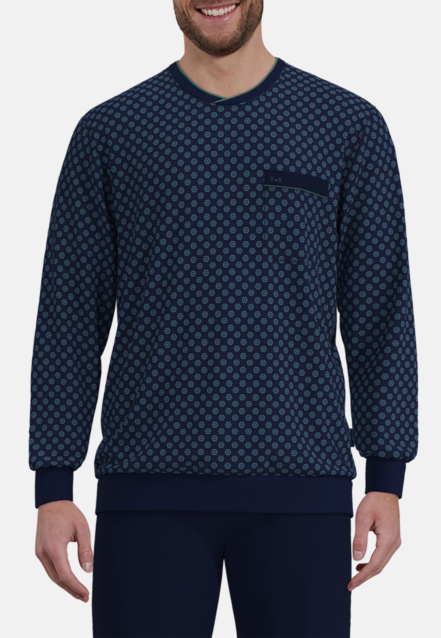 GÖTZBURG Schlafanzug Herren Pyjama mit Bündchen (2 tlg) Baumwolle günstig online kaufen