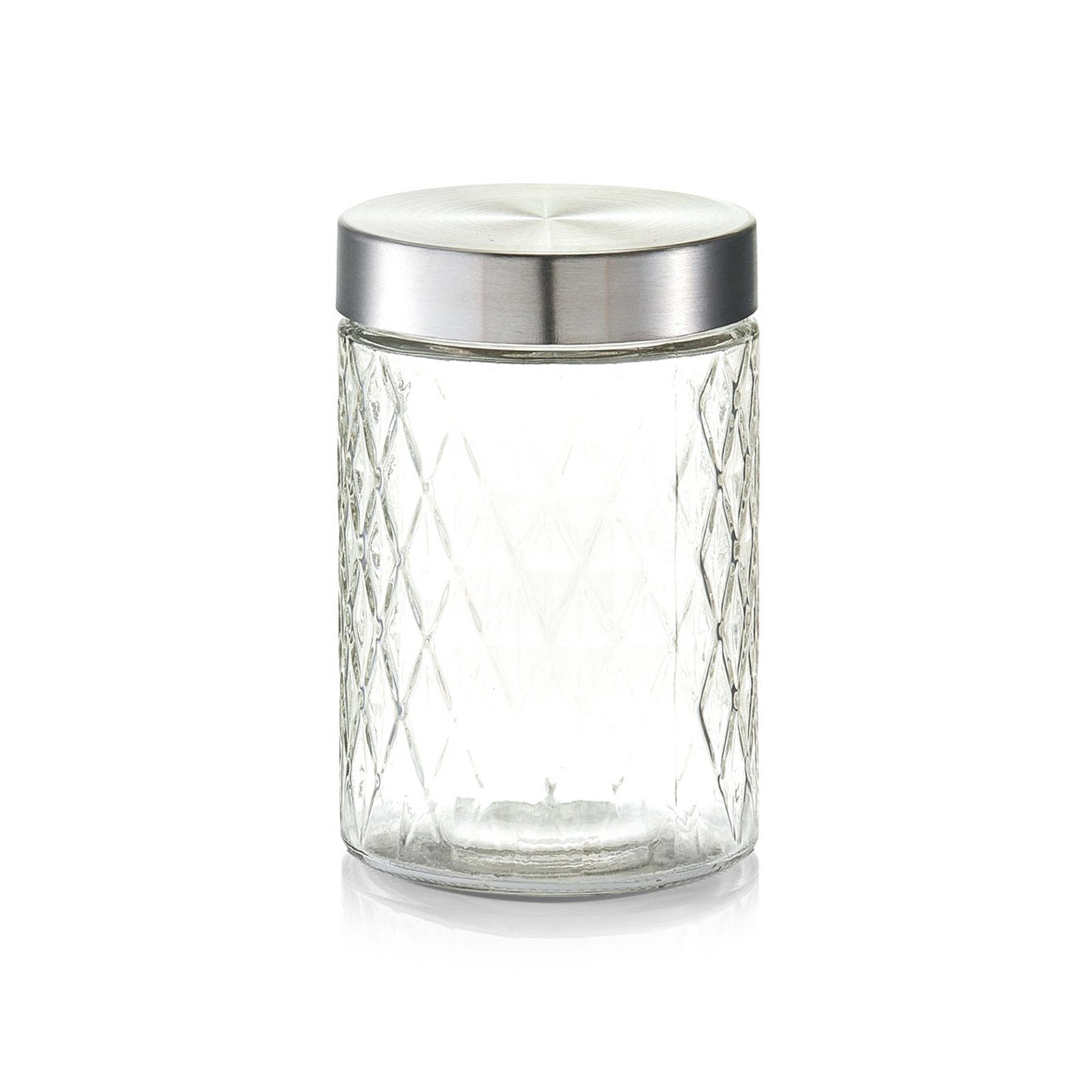 Neuetischkultur Vorratsglas Vorratsglas mit Metalldeckel Rautenmuster, Glas, (1-tlg)