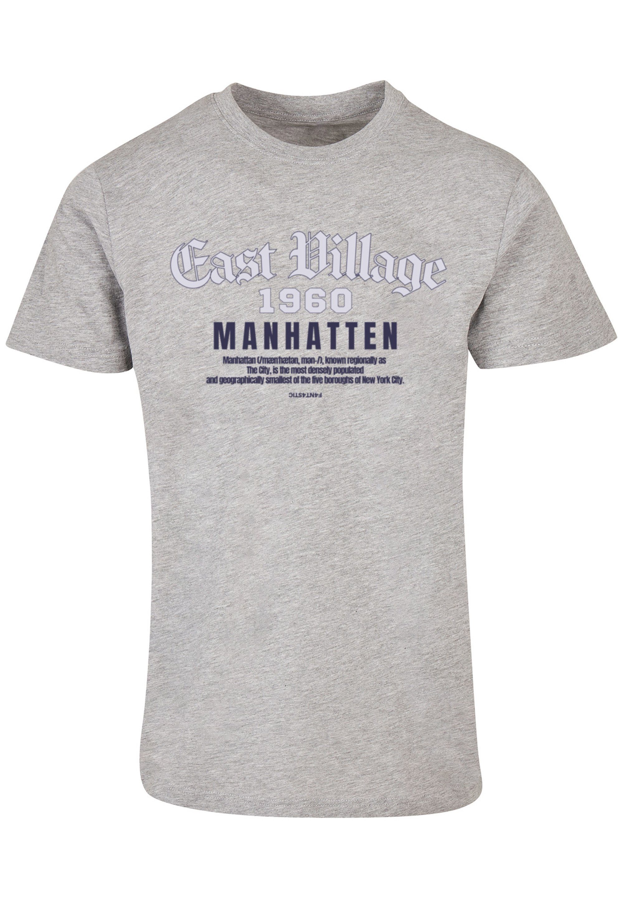 Manhatten Print Village heather UNISEX grey F4NT4STIC TEE T-Shirt East