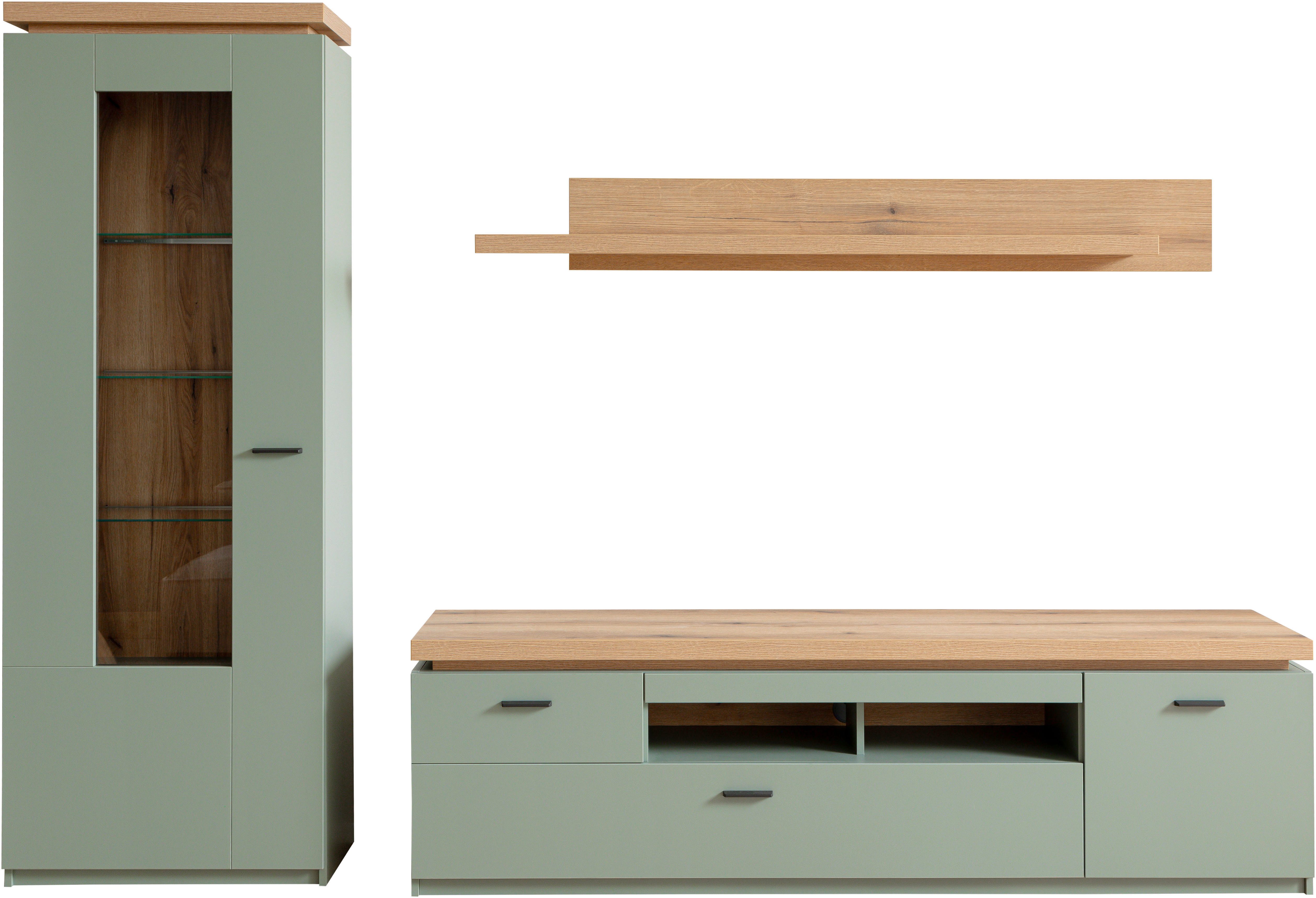 MCA furniture Wohnwand MONIZ Wohnkomination 2, (Komplett-Set, 3-St), Türen/ Schubkästen gedämpft