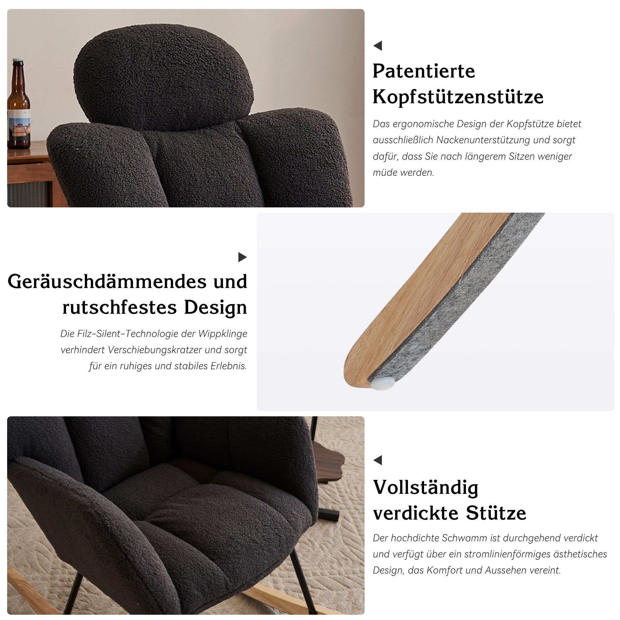 HAUSS SPOLE Schaukelstuhl Relaxsessel Polsterstuhl mit günstig online kaufen