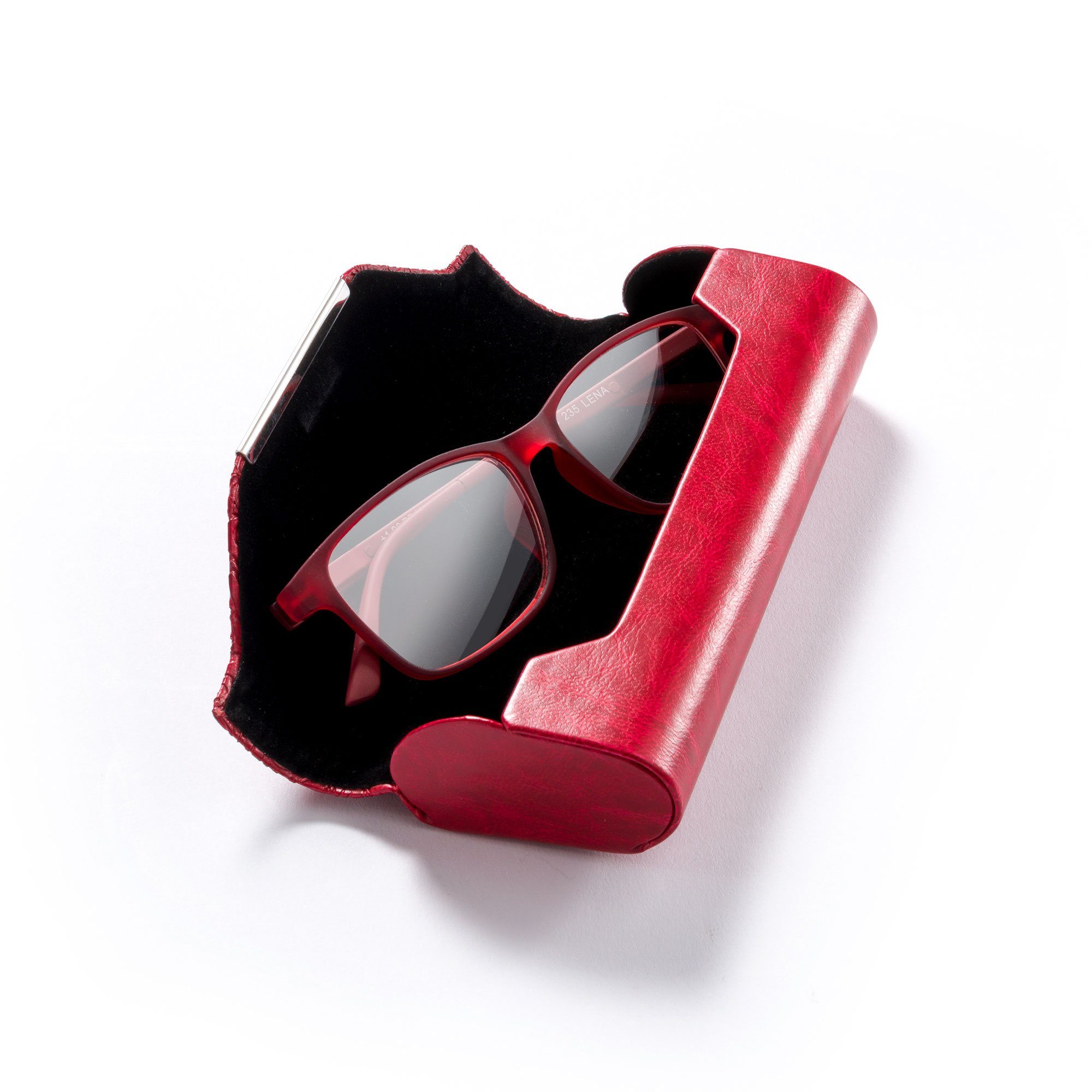 FEFI - Klassisches Hardcase Brillenetui in Leder-Optik mit