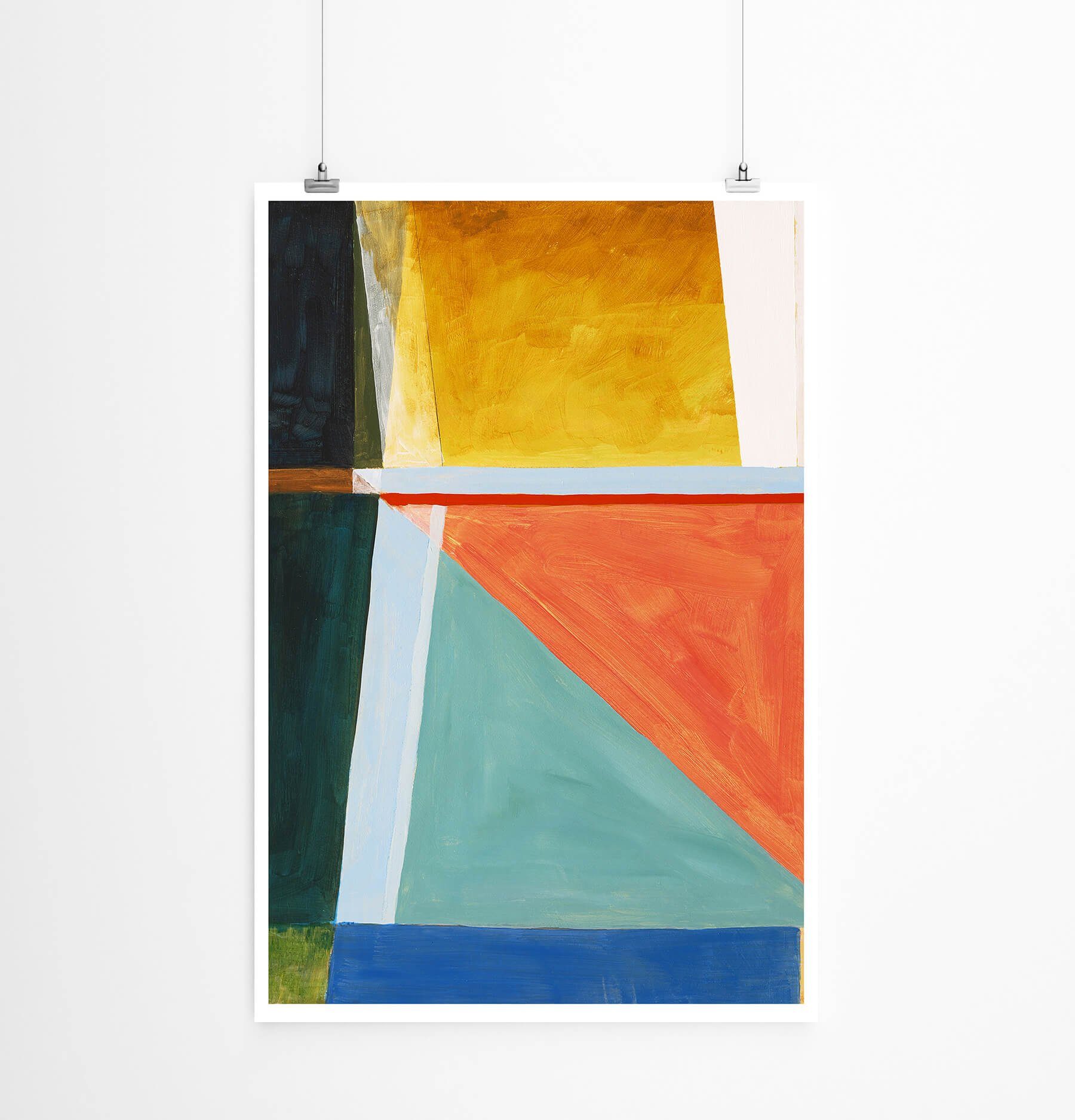 Sinus Art Poster 60x90cm Abstraktes Bild mit bunten Dreiecken