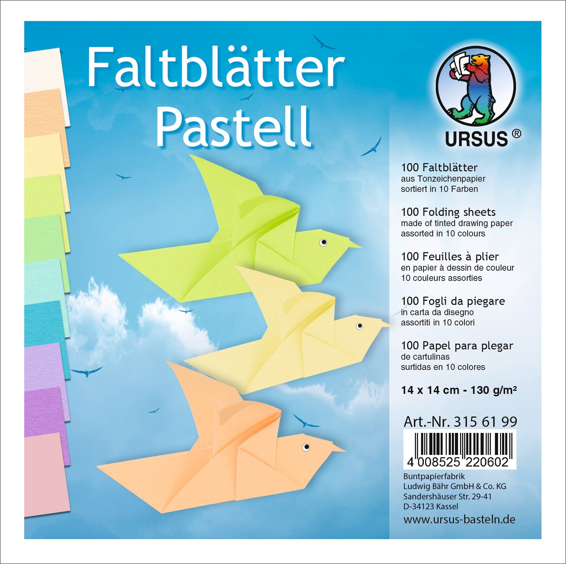 URSUS Kraftpapier Pastell, 100 Blatt