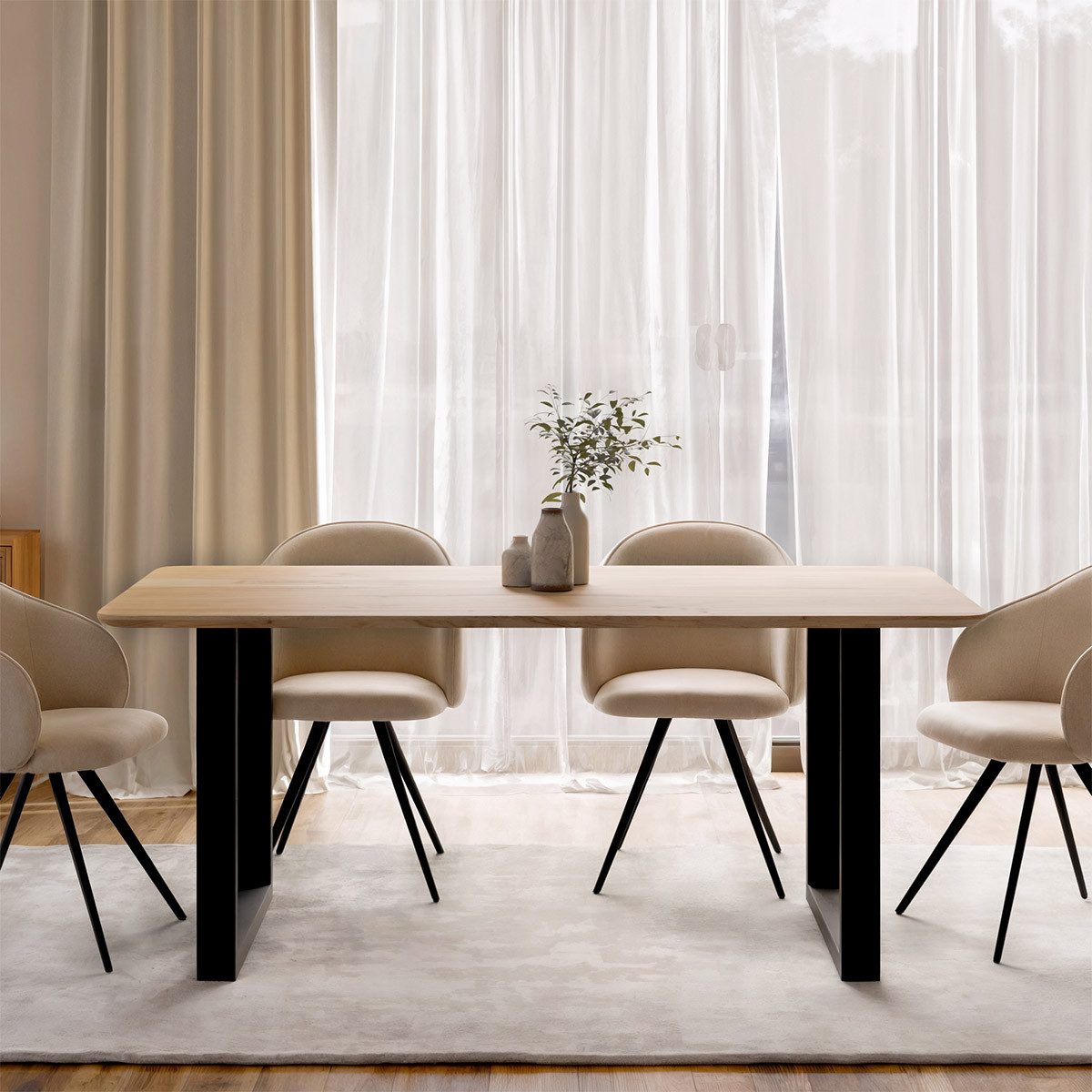 Liadomo Esstisch Gubio, Tischplatte mit Schweizer Kante, aus massivem Holz günstig online kaufen