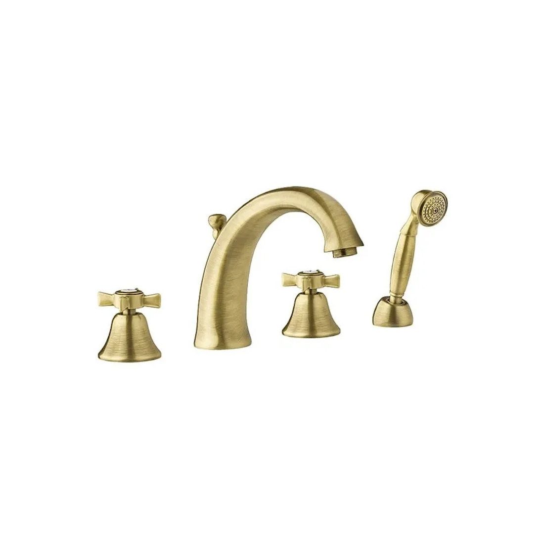 TRIZERATOP Wannenarmatur 4-Loch-Wannenarmatur Antik-Bronze mit Duschset (4-Loch-Wannenarmatur Antik-Bronze mit Duschset, 4-Loch-Wannenarmatur Antik-Bronze mit Duschset)