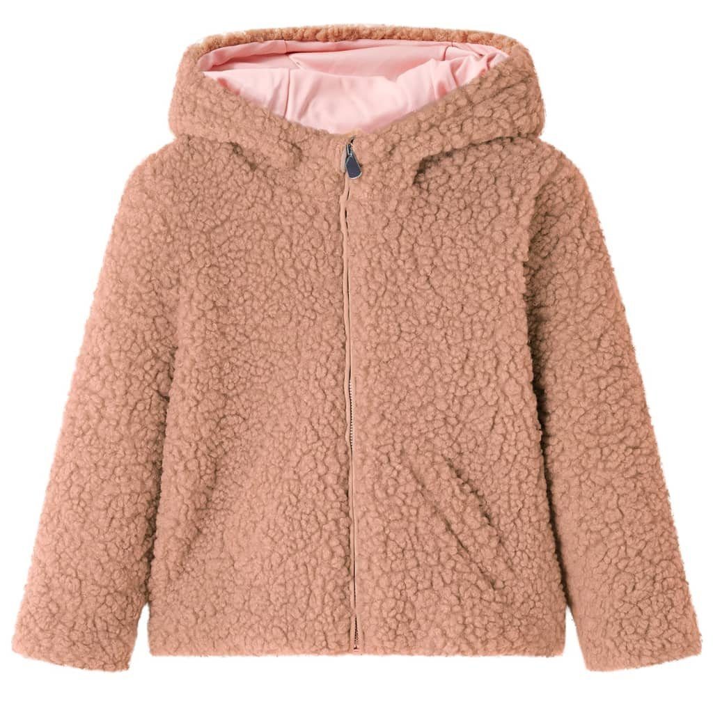 vidaXL Kapuzentop Kinder-Kapuzenjacke Teddy-Kunstpelz Heller Cognac 104